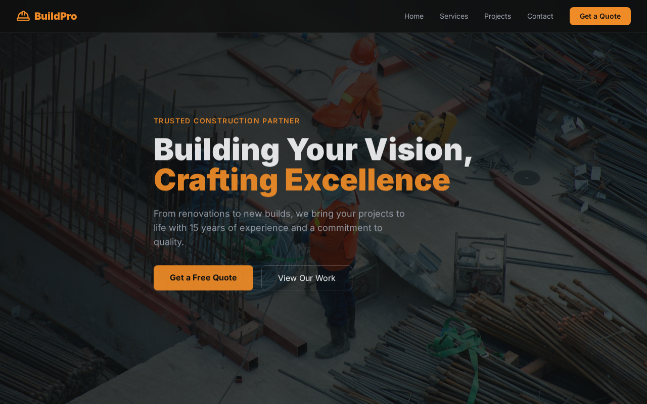 BTP Construction website screenshot